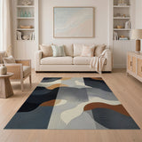 Abstract Area Abstract Wavy Multi-Color Area Rug