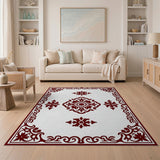 Traditional Persian Red Ornate Red Medallion Persian Area Rug