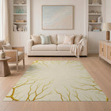 Golden Branch Abstract Area Rug