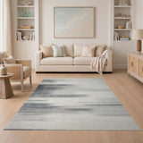 Swept Grey Abstract Area Rug