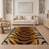 Orange Bold Orange Tiger Stripe Area Rug