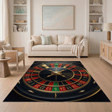 Golden Roulette Wheel Area Rug
