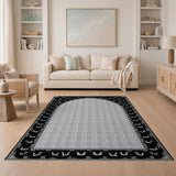 Gothic Bat Arch Black White Rug