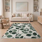 Eucalyptus Leaves Green Pattern Area Rug