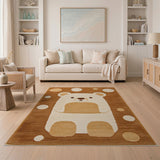 Adorable Cartoon Bear Bubbles Kids Area Rug