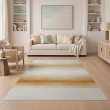 Beige Ombre Horizontal Stripe Area Rug