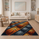 Stacked Basketball Geometric Area Rug