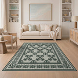 Ornate Green Persian Motif Area Rug