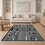 Geometric Modern Black and White Bold Black White Zebra Stripe Area Rug