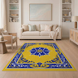 Golden Yellow Persian Floral Medallion Rug