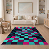 Vibrant Geometric Cube Stack Area Rug