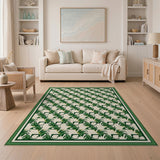 Lush Green Palm Frond Coastal Rug
