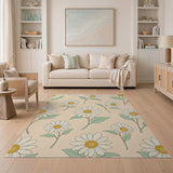 Whimsical Daisy Print Area Rug