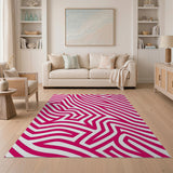 Geometric Modern Bold Pink Zigzag Geometric Area Rug
