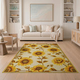 Vintage Sunflower Garden Area Rug
