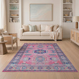 Vibrant Pink Multi-Color Southwestern Rug