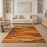 Bold Orange Zigzag Stripe Southwestern Rug