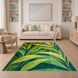 Lush Green Leaf Area Rug