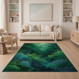 Misty Emerald Forest Canopy Area Rug