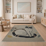 Adorable Smiling Cat Tufted Area Rug