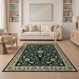 Dark Green Persian Floral Area Rug