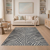 Bold Black White Zebra Stripe Area Rug