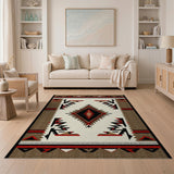 Tan Diamond Southwestern Geometric Area Rug