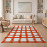 Red Bold Red Checkered Plaid Area Rug