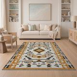 Orange Southwestern Geometric Area Rug