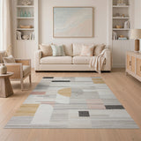 Modern Geometric Abstract Multi-color and Patterns Area Rug