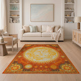 Cosmic Sun Mandala Boho Area Rug