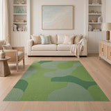 Organic Green Camo Abstract Area Rug