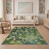 Jasmine Vine Green Floral Area Rug