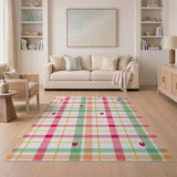 Playful Plaid Hearts Area Rug