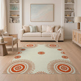 Orange Vibrant Orange Sunflower Area Rug