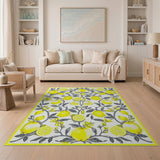 Lemon Branch Yellow Fruit Pattern Area Rug