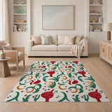 Whimsical Mushroom Fruit Moon Pattern Rug