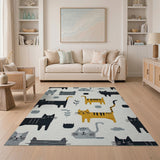 Whimsical Cartoon Cats Area Rug