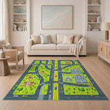 Kids Cartoon Kids Cartoon City Street Play Rug