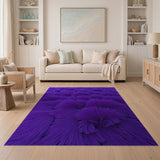 Purple Fibrous Spike Abstract Area Rug