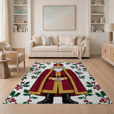 Festive Sinterklaas Bishop with Holly Border Rug