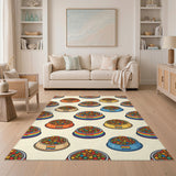 Rainbow Pet Bowls Kids Cartoon Rug