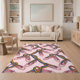 Rainbow Ballet Slippers Washable Area Rug