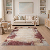 Beige Abstract Distressed Area Rug