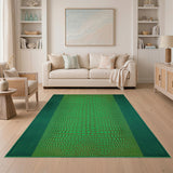 Emerald Green Crocodile Skin Area Rug