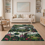 French Chateau Vineyard Roses Foxglove Rug