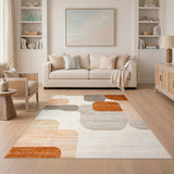Warm Neutral Abstract Shapes Area Rug