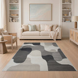 Modern Abstract Grey Area Rug