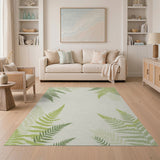 Lush Fern Green Floral Vintage Area Rug