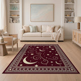Starry Moons Red Persian Area Rug